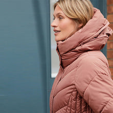 Load image into Gallery viewer, Pink Shower Resistant Padded Hooded Coat