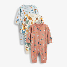 Load image into Gallery viewer, Animal Rib Footless Sleepsuits 3 Pack (0mth-18mths)