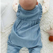 Load image into Gallery viewer, Blue Denim Bunny Appliqué Baby Dungarees With Matching Bodysuit (0mths-18mths)