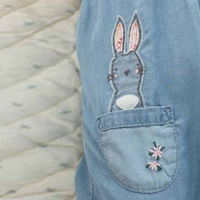 Load image into Gallery viewer, Blue Denim Bunny Appliqué Baby Dungarees With Matching Bodysuit (0mths-18mths)