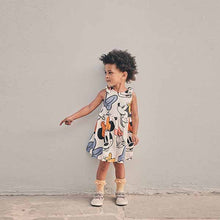 Load image into Gallery viewer, White Disney Print Sleeveless Dress (3mths-5yrs)