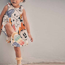 Load image into Gallery viewer, White Disney Print Sleeveless Dress (3mths-5yrs)