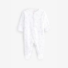 Load image into Gallery viewer, Pale Pink Delicate Bunny 4 Pack Baby Sleepsuits (0mth-18mths)