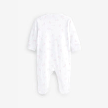 Load image into Gallery viewer, Pale Pink Delicate Bunny 4 Pack Baby Sleepsuits (0mth-18mths)