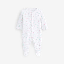 Load image into Gallery viewer, Pale Pink Delicate Bunny 4 Pack Baby Sleepsuits (0mth-18mths)