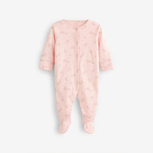 Load image into Gallery viewer, Pale Pink Delicate Bunny 4 Pack Baby Sleepsuits (0mth-18mths)