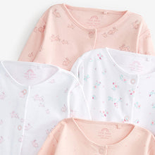 Load image into Gallery viewer, Pale Pink Delicate Bunny 4 Pack Baby Sleepsuits (0mth-18mths)