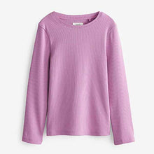 Load image into Gallery viewer, Lilac Purple Long Sleeve Ribbed Top (3-12yrs)