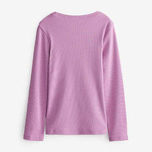 Load image into Gallery viewer, Lilac Purple Long Sleeve Ribbed Top (3-12yrs)