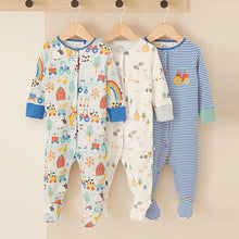 Load image into Gallery viewer, Multi Baby Sleepsuits 3 Pack (0mth-18mths)