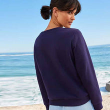 Load image into Gallery viewer, Navy Blue Newquay Graphic Sweatshirt