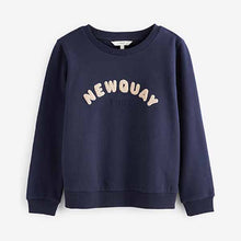 Load image into Gallery viewer, Navy Blue Newquay Graphic Sweatshirt