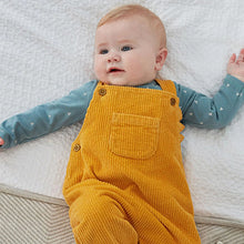Load image into Gallery viewer, Ochre Yellow 2 Piece Cord Dungarees With Bodysuit (0mths-18mths)