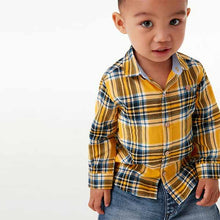 Load image into Gallery viewer, Yellow Long Sleeve Check Shirt (3mths-5yrs)