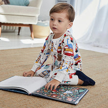 Load image into Gallery viewer, Blue/White London Dino Bus 3 Pack Snuggle Pyjamas (9mths-6yrs)