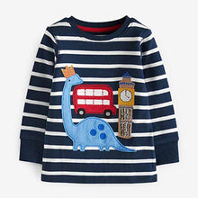 Load image into Gallery viewer, Blue/White London Dino Bus 3 Pack Snuggle Pyjamas (9mths-6yrs)