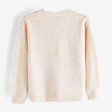 Load image into Gallery viewer, Ecru Cream Sequin Star Jumper (3-12yrs)