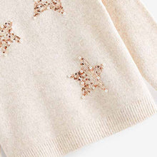 Load image into Gallery viewer, Ecru Cream Sequin Star Jumper (3-12yrs)