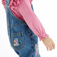 Load image into Gallery viewer, Denim Butterfly Dungarees (3mths-6yrs)