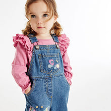 Load image into Gallery viewer, Denim Butterfly Dungarees (3mths-6yrs)