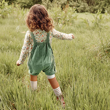 Load image into Gallery viewer, Green Cord Dungaree 3 Piece Set (3mths-6yrs)
