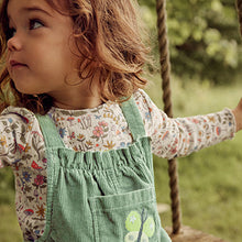 Load image into Gallery viewer, Green Cord Dungaree 3 Piece Set (3mths-6yrs)