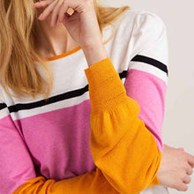 Load image into Gallery viewer, Pink/Orange Colourblock Crew Neck Jumper