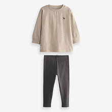 Load image into Gallery viewer, Charcoal Grey Long Sleeve T-Shirt And Leggings Set (3mths-5yrs)