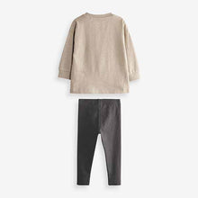 Load image into Gallery viewer, Charcoal Grey Long Sleeve T-Shirt And Leggings Set (3mths-5yrs)