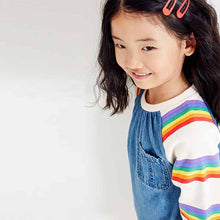 Load image into Gallery viewer, Rainbow Denim Raglan Dress (3-12yrs)