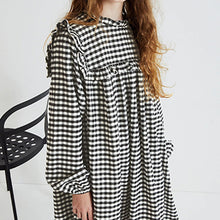 Load image into Gallery viewer, Black /White Gingham Check Dress (3-12yrs)