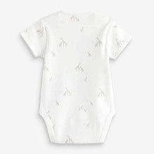 Load image into Gallery viewer, Delicate White 4 Pack Baby Printed Short Sleeve Bodysuits (0mth-18mths)