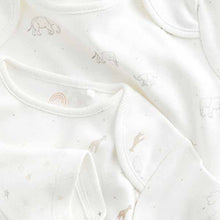 Load image into Gallery viewer, Delicate White 4 Pack Baby Printed Short Sleeve Bodysuits (0mth-18mths)