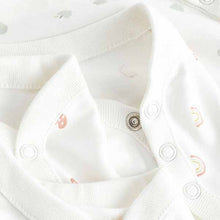 Load image into Gallery viewer, Delicate White 4 Pack Baby Printed Short Sleeve Bodysuits (0mth-18mths)
