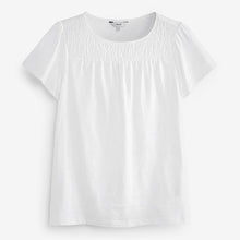 Load image into Gallery viewer, White Smock Neck Short Sleeve Top