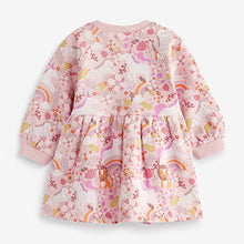 Load image into Gallery viewer, Pink Unicorn Sweat Dress (3mths-6yrs)