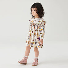 Load image into Gallery viewer, Cream Flower Fairy Ruffle Jersey Dress (3mths-6yrs)
