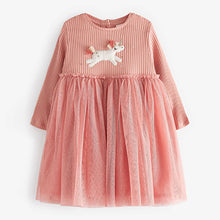 Load image into Gallery viewer, Pink Unicorn Mesh Party Dress (3mths-6yrs)
