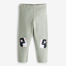 Load image into Gallery viewer, Sage Green Guinea Pig Embroidered Leggings (3mths-5yrs)