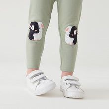 Load image into Gallery viewer, Sage Green Guinea Pig Embroidered Leggings (3mths-5yrs)