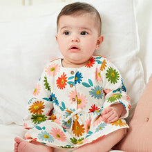 Load image into Gallery viewer, Green/Cream Floral 2 Pack Baby Jersey Dresses (0mths-18mths)