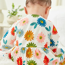 Load image into Gallery viewer, Green/Cream Floral 2 Pack Baby Jersey Dresses (0mths-18mths)