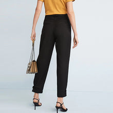 Load image into Gallery viewer, Black Ponte Seam Detail Taper Leg Trousers