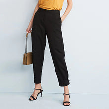 Load image into Gallery viewer, Black Ponte Seam Detail Taper Leg Trousers