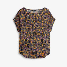 Load image into Gallery viewer, Black and Orange Ditsy Boxy T-Shirt