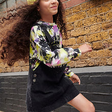 Load image into Gallery viewer, Black Denim Pinafore (3-12yrs)