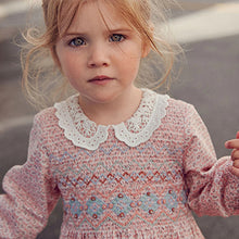 Load image into Gallery viewer, Pink Geo Printed Shirred Collar Dress (3mths-6yrs)