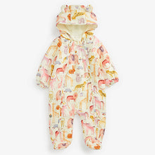 Load image into Gallery viewer, Cream Character Print Baby All-In-One Lightweight Pramsuit (up to 1mth-18mths)
