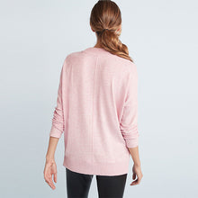 Load image into Gallery viewer, Blush Pink Cosy Lightweight Longline Jumper