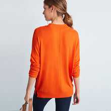 Load image into Gallery viewer, Orange Cosy Lightweight Longline Jumper